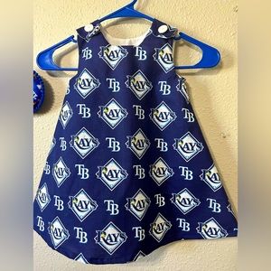 Custom made Tampa Bay Rays Baseball toddler dress 2T-4-T NEW